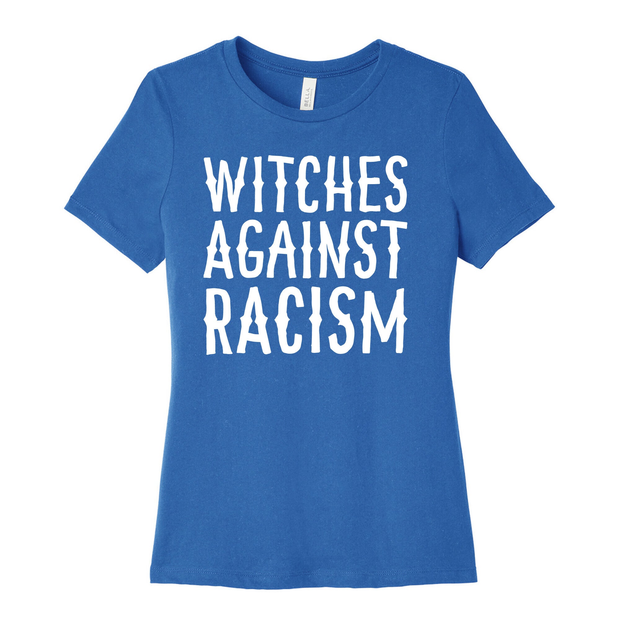 Witches Against Racism White Print Women's Cotton Tee